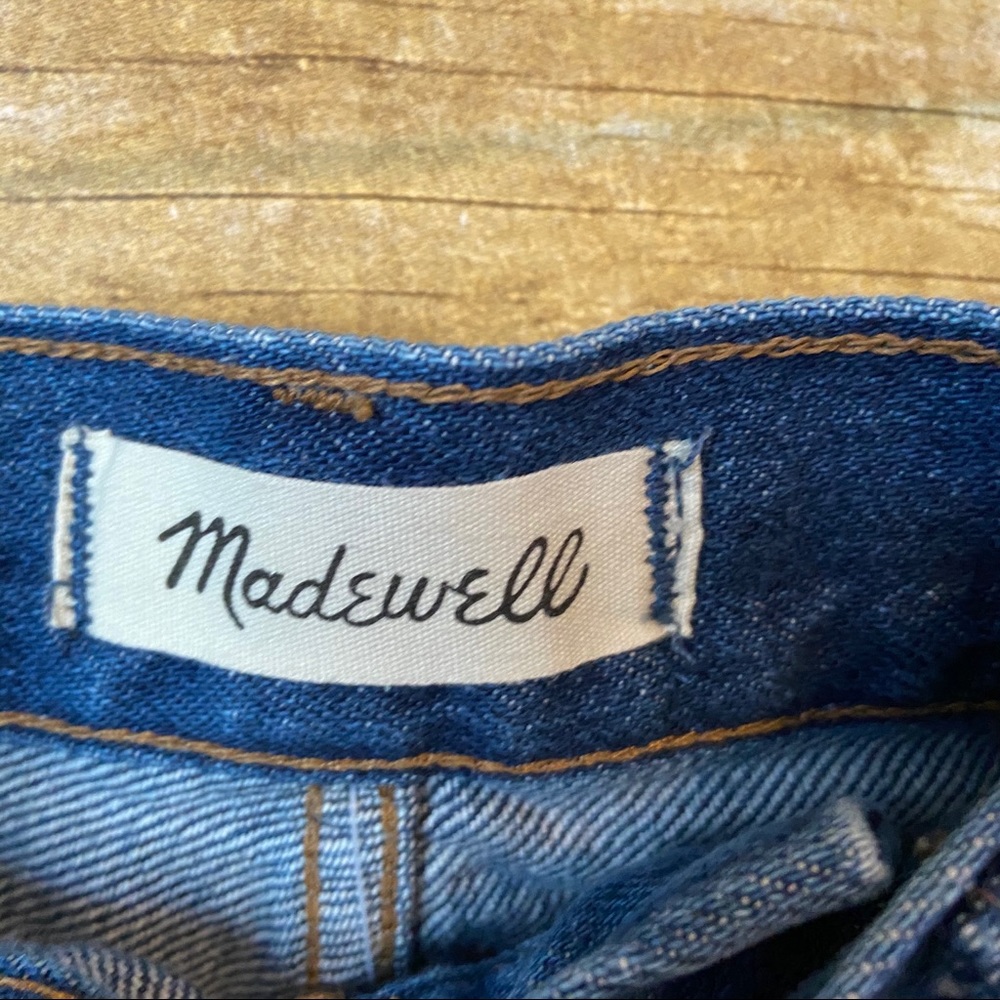 Madewell McCarren Cutout Denim Mini Skirt Raw Hem Vent Size 26 NWT - Picture 8 of 10